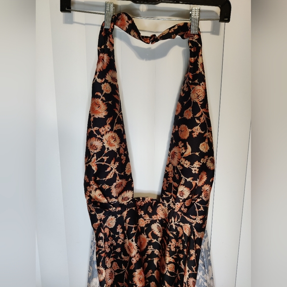 Significant Other Black with Orange Floral Dress Size 4 - Picture 6 of 7